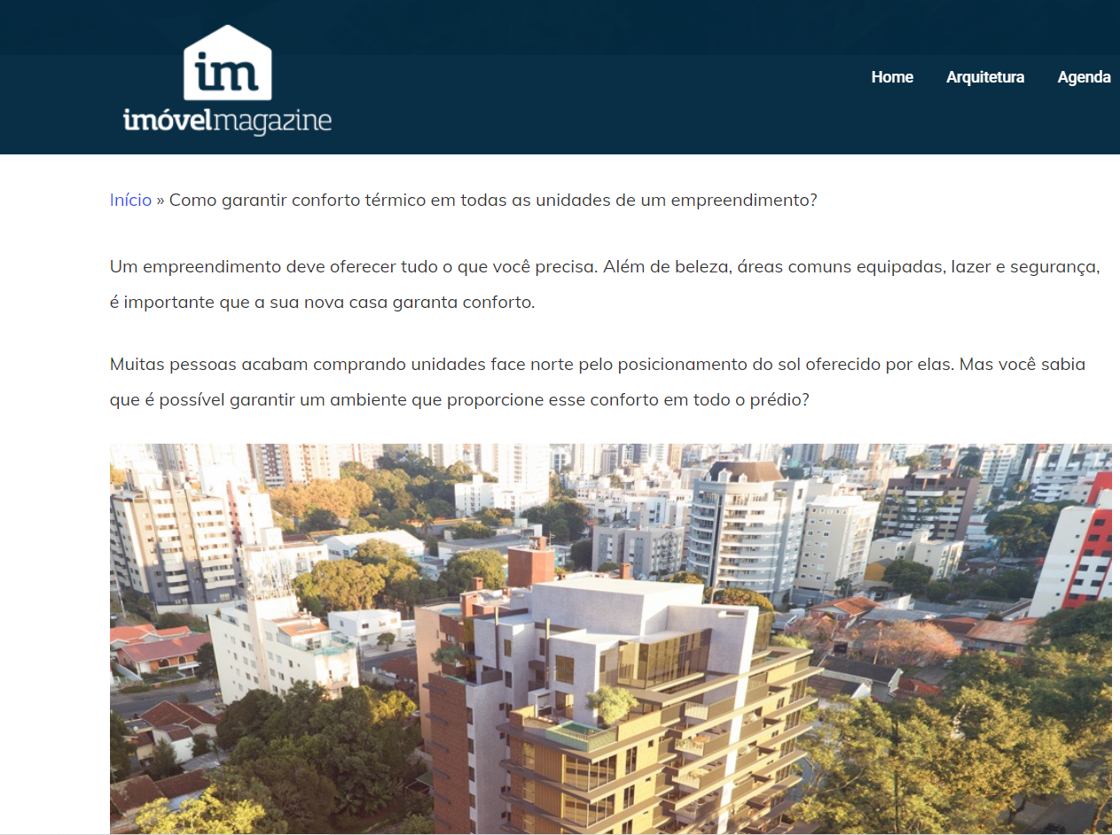 Portal Imóvel Magazine: Como garantir conforto térmico em todas as unidades de um empreendimento?